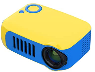 Children's Mini Portable Projector A2000 Projector Home Portable Mini Factory Direct Supply Home Theater Projector (Size : White Powder Contrast) (Yellow and blue contrast)
