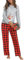 iClosam Pyjama de Noël Femme Hiver Ensemble 2 Pièces Coton Vêtements de Nuit Confortable Haut Manche Longue Bas à Carreaux S-XXL