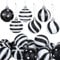 Riceshoot 24 Stück Schwarze und weiße Weihnachtskugeln 6,9 cm gestreifter Punkt hängende Weihnachtskugeln Kunststoff Schwarze Weihnachtsschmuck Weihnachtsdekoration für Zuhause und Urlaub Party