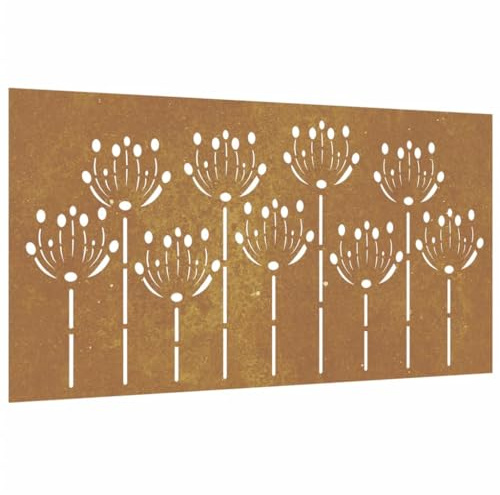 vidaXL Garten-Wanddeko 105x55 cm Cortenstahl Blumen-Design