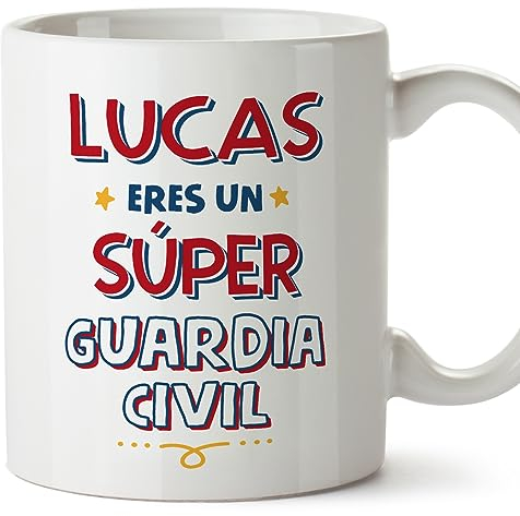 MUGFFINS Tazas Personalizadas para GUARDIA CIVIL hombre - En Español - Eres Súper - 11 oz / 330 ml - Regalo Personalizable original y divertido