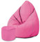DreamRoots Sitzsack für Kinder und Erwachsene - Sitzsack mit Füllung, Lehne, Hocker und Bezug - Oxford Stoff 220 gr/m2 Wasserdicht - Sitzkissen Boden - Chill Sack M, Rosa
