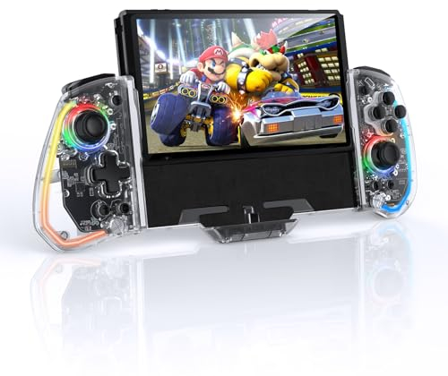 IINE Switch Handheld Controller, [Kein Driften] Einteiliger Joypad-Controller mit Hall-Effekt-Joystick, Handheld-Modus-Switch-Controller mit RGB-Licht/Makro-Einstellung/Bewegungssteuerung/Turbo