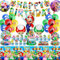 Birthday Decorations - 76PCS Party Tableware Set With Balloons, Super Brother Cake Toppers, Napkins, Banner, Plates for 10/20 Guests