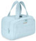 BAGSMART Reise Kulturbeutel, Leichte, Große, Weit Offene Reisetasche für Frauen, Bauschiger Kosmetik Make up Taschen Organizer mit Griff für Zubehör, Essentials, Toilettenartikel, Blau