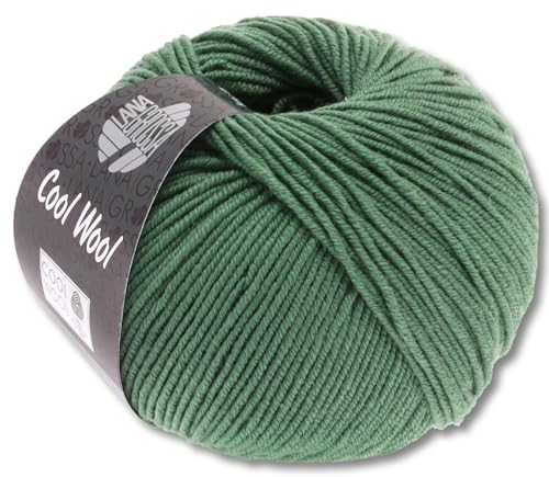 Frida's Wollhaus Lana Grossa 50 g Cool Wool Merinowolle Wolle Garn Häkeln Stricken 38 Farben (2021 | Dunkles Graugrün)