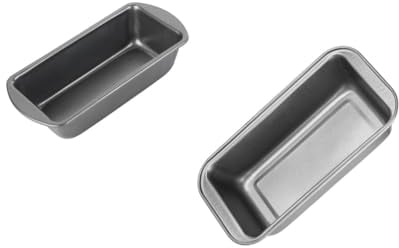 Chef Aid Lot de moules à pain – Moule à pain anti-adhésif de 0,5 kg et 0,9 kg, 450 g et 900 g, gris