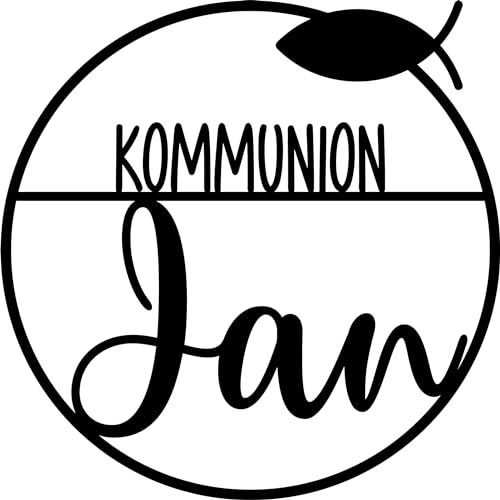 Holzkranz 3D-Schriftzug Kranz Kommunion/Konfirmation/Firmung mit deinem persönlichen Wunschnamen Wandkranz Türkranz Hoop Geschenk zur Taufe, Kommunion, Firmung, Konfirmation
