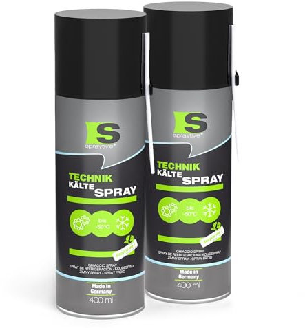 Spraytive Lot de 2 sprays de glace de 400 ml pour atelier : spray de glace jusqu'à -50 °C pour le dépannage, le contrôle du capteur, l'aide au montage pour les ajustements, test du thermostat