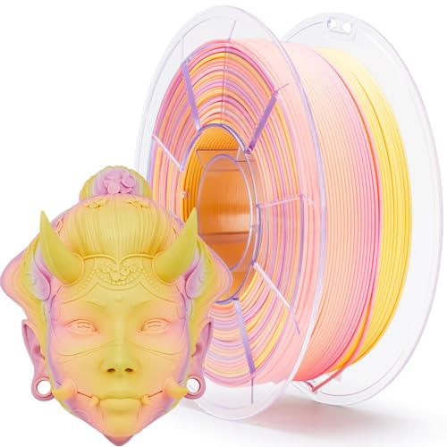ZIRO Matt Multicolor PLA Filament 1.75mm, Schneller Farbwechsel Matte 3D Drucker Filament, 1kg Spule für Die Meisten FDM 3D-Drucker, Maßgenauigkeit +/-0.03mm, Sonnenlicht Blütenblatt