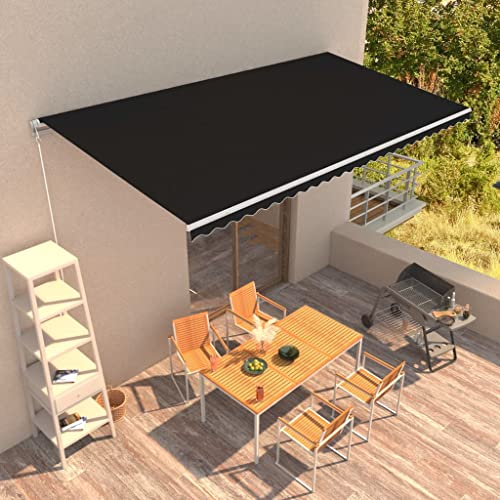 Home Outdoor OthersManuell einziehbare Markise, 600 x 300 cm, Anthrazit