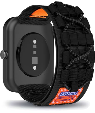 AireWiki Cinturino in nylon compatibile con CMF BY NOTHING Watch Pro, in tessuto sportivo, chiusura in velcro, per CMF BY NOTHING Watch Pro (nero)