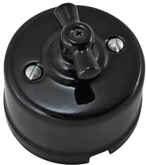 tuwiwol Drehschalter, Wand, einfache Installation, hohe Kompatibilität, Retro Stil, Keramik, Keramik Drehschalter, Knopfschalter, 20 mm, Weiß