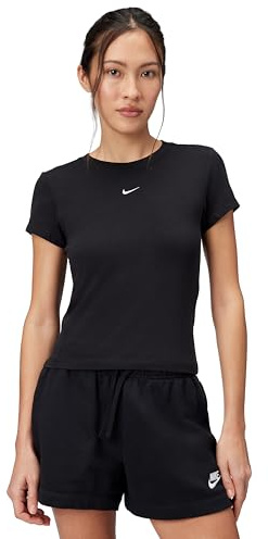 Nike Women's Sportswear Chill Knit T-Shirt, Black/White, Large