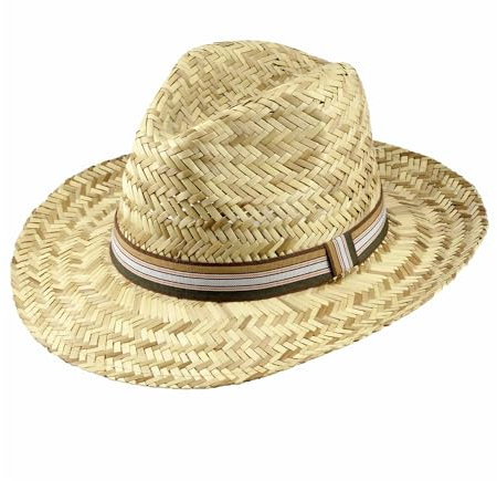Scheibler Workwear – Strohhut Stan Herren – klassischer Trilby Hut – Sonnenhut für den Sommer – verfügbar in den Größen 57/58-59/60 (Beige)