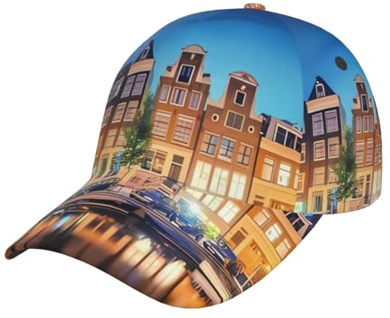 Baseballkappe, Köper, verstellbare Größe, niedriges Profil, für Damen und Herren, Amsterdam, Nachtsicht, Schwarz, Schwarz , L/Einheitsgröße