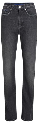Karl Lagerfeld Jeans Damen High Rise Straight Denim with Slit Washed Dark Grey 2932