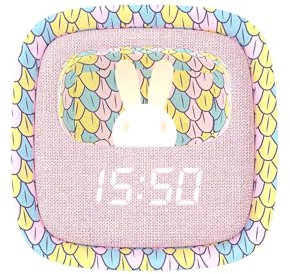 MOB – MOBILITY ON BOARD Kinderwecker und Nachtlicht Billy Clock Regenbogen-Meerjungfrau - Hasenmotiv - Soft-Touch-Kunststoffrahmen - Datum, Uhrzeit und 3 Weckzeiten einstellbar
