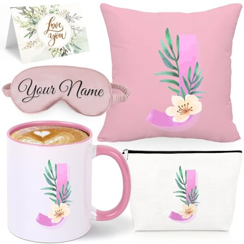 Taza de café personalizada con letra inicial de la A a la Z, taza de cerámica de 325 ml, taza personalizada con inicial y nombre, cestas de regalo para hermanas, regalos para el día de la madre