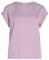 Vila Damen Satin Blusen T-Shirt Kurzarm Basic Rundhals Top Glänzend Tunika Blouse Oberteil VIELLETTE, Farben:Rosa, Größe:40
