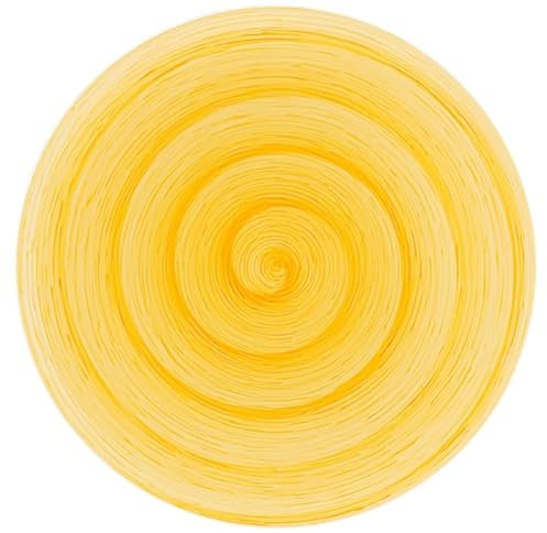 Memento Table Set 6 piatti Piani 27.5 cm - in ceramica Made in Italy, dipinti a mano (Giallo, Piani)