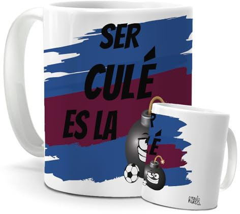 Taza de Equipo Fútbol Barça | Tazas para regalar Equipo Fc Barcelona | Regalos para amigos Ser Culé es la bomba | Cosas de futbol | Regalo original para cumpleaños, amigo invisible | 350ml