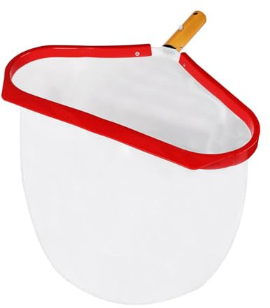 SUPAWAY Recogedor para Piscina Red de Malla Fina para Algas Rastrillo de Superficie para Piscina, Red de Limpieza con Marco de Aluminio Rojo para Estanque, Piscina, Parque Acuático, Fuente (Sin Mango)