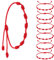 6 Stück Rotes Armband Handgefertigte Rote Armbänder Mit 7 Knoten Für Frauen Verstellbares Schnurarmband Glücksarmband Damen Rot Seil Geknotet Kabbalah Roter Knoten Amulett Kordelarmband Zum Schutz