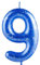 Hongplus Blue Silver Number 9 Candles, 9 Birthday Candle,Blue Happy Birthday Candles for Cake, Cake Topper Decorations for Boys Girls Him 9th Birthday Party Decorations Supplies Favor Gift