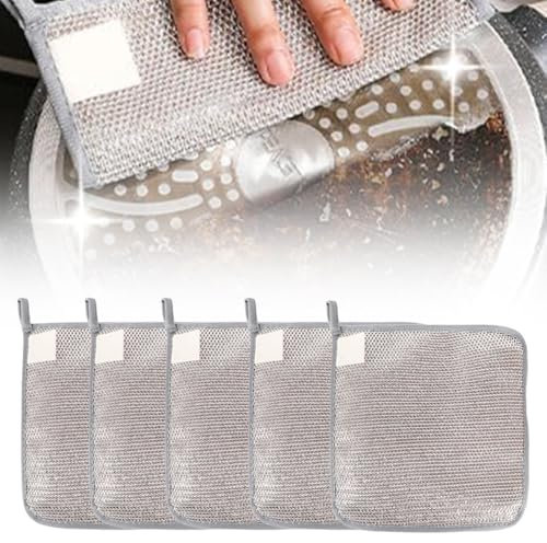 Jiexily 2025 - Trapos multiusos de alambre para lavar platos en húmedo y seco, almohadillas de metal para fregar, paños de esponja limpios, paños de cocina y fregaderos para el hogar, cocina,