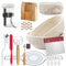 Kit Complet pour Démarrage de Levain Naturel 12 Pièces:Panier à Pain Ovale 25 cm et Panier à Pain Rond 23 cm,Support en Silicone pour Pain,Pot de Fermentation pour Levure,Mélangeur à Pâte
