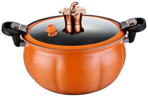 Mini autocuiseur à pression, pot de citrouille 8L, casserole de pression chauffage rapide avec poignées verrouillage, Stockpot antiadhésif avec couvercle pour gaz, induction, poêles électriques
