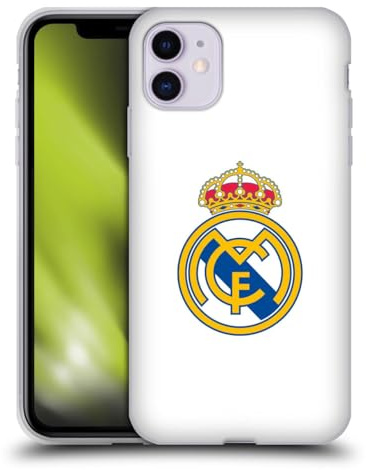 Head Case Designs Offizielle Real Madrid CF Einfaches Weißes Logo Ursprung Gel Handyhülle [Militärischer Schutzgrad] Kompatibel mit Apple iPhone 11
