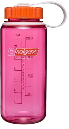 Nalgene Thrill & Motion 16 fl oz Wide Mouth Water Bottle, Fuchsia Purple with Flame | BPA Free Material