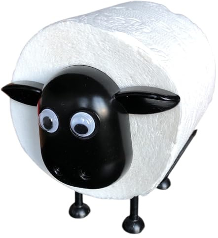 Pecora di carta igienica con rotolo, divertente porta carta igienica in design pecora, porta bagno e WC, regalo divertente per gli ospiti e gli amanti degli animali (pecora con rotolo, bianco)