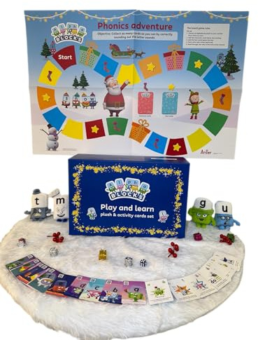 Alphablocks Plush & Cards Gift Set - Phonics Learning Toys for Kids | 3-6 Years Preschool Phonics & Letter Recognition Set, EYFS phonics toys for Kindergarten/Pre-K, BBC Alphablocks TV Show