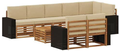 vidaXL Sofagarnituren Massivholz Akazie, Garten-Sofa, modulares Ecksofa, modernes Outdoor-Möbel, Loungeset, Akazien-Couch in Braun