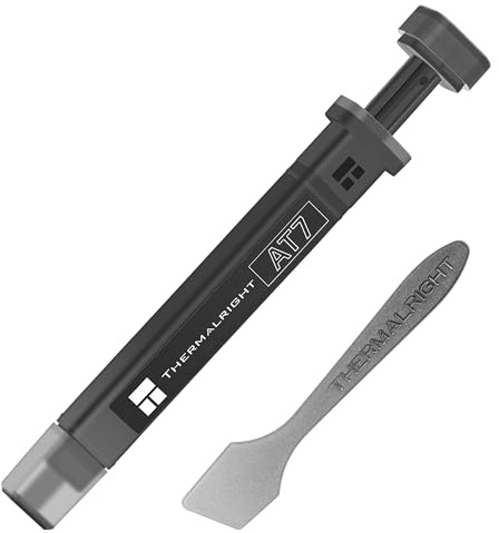 Thermalright AT7 - Pasta termica per CPU da 4,5 g, 12,9 W/mK, liscia, facile da distribuire, non conduttiva, per costruzione PC e riincollaggio, con spatola (4,5 g)