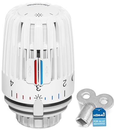 1x IMI Heimeier Thermostat-Kopf 7000-00.500 mit Nullstellung, inklusive 1x kör4u Entlüftungsschlüssel
