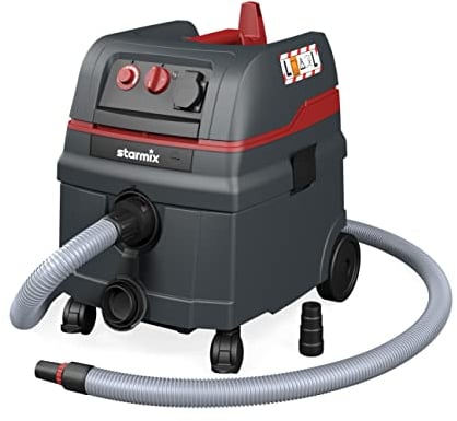 starmix ISC L-1625 – Industriesauger Staubklasse L mit Gerätesteckdose & automatischer Filterreinigung – Nass-/Trockensauger für Baustelle & Werkstatt, 1600 W, 25 l Behälter inkl. 5 m Schlauch