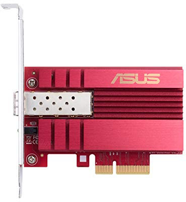 Asus Gigabit Ethernet PCI Express de 10 Gbps, Adaptador de Red PCIe 2.0/3.0 X4 SFP+ Tarjeta de Red/Tarjeta Ethernet Compatible con Fibra óptica (XG-C100F)