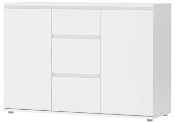 Sideboard mit Türen und Schubladen, weiße Farbe, 119,45 x 83,7 x 40 cm