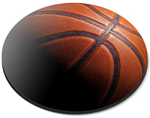 Destination Vinyl Ltd 3083 Tapis de souris rond flexible en caoutchouc Motif ballon de basketball 5 mm