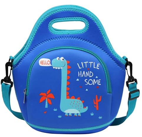 Chase Chic Bolsa Almuerzo, Bolsa Porta Alimentos para Niños, Bolsa Neopreno Térmicas Linda Ligera con Bandolera Desmontable, Picnic Comida para Escuela Viaje, Dinosaurio