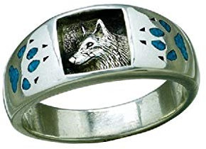 Indianerschmuck 3D Wolfsring Navajo Style Westernschmuck Wolf Indianerring Ring Silver Fox (66 (21.0))