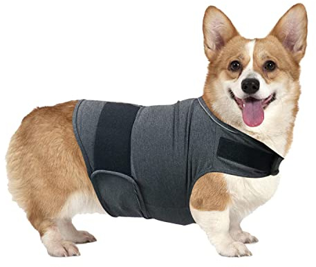 QIYADIN Dog Anxiety Relief Shirt, Adjustable Anxiety Coat Jacket for Fireworks, Thunderstorm, Travel, Separation, Calming Vest Wrap for Small Medium Large Dogs (S)