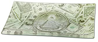 Black Leaf Rolling Tray Dollar | Mixing Tray aus Glas | BAU-Unterlage 255x155mm | Glastablett zum Bauen