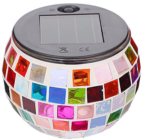 SOLUSTRE Mosaik Licht Led-schreibtischlampen Farbe Solarbetriebene Gartenleuchten Mosaik-led-licht Mosaik Solar Solarbetriebene Außenlampe Mosaik-tischleuchten Baum Draussen Erde Glas