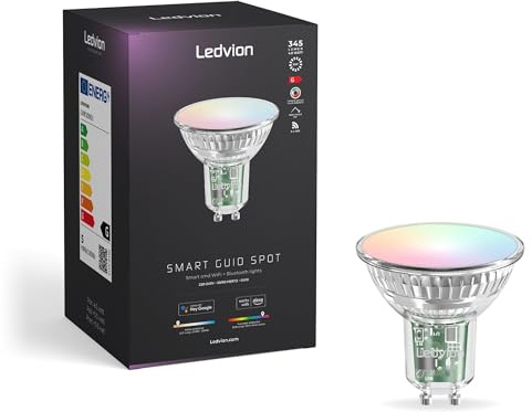 Ledvion - Spot LED GU10 Smart RGB+CCT, 5W, 345 Lúmenes, Regulable, Luz Wifi, Alexa & Google Home