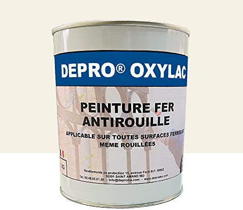 OXYLAC Peinture antirouille pour métal neuf et rouillé - 1KG (BLANC)